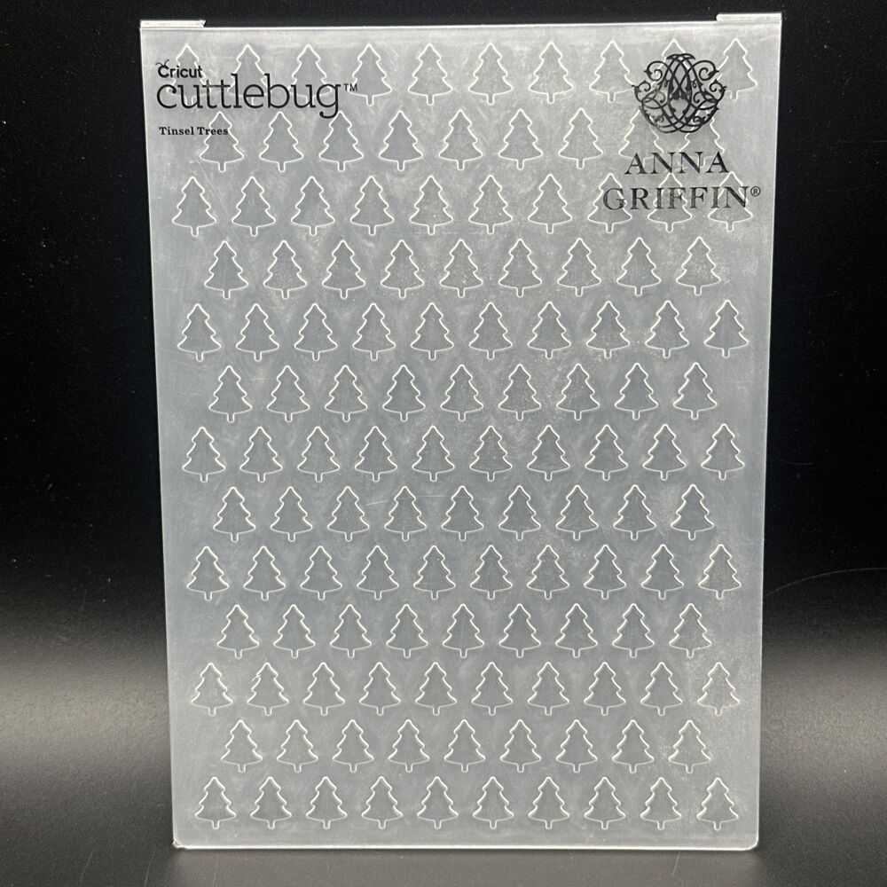 Anna Griffin Embossing folder Tinsel Trees Christmas 5x7 Holiday design Card